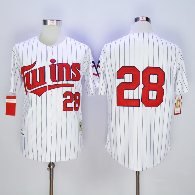 Men Minnesota Twins 28 Blyleven White Throwback 1991 MLB Jerseys